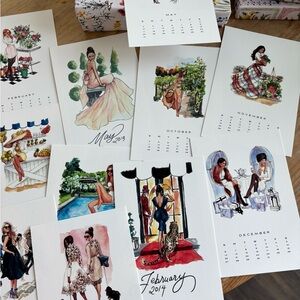 Junk Journal Supplies - Inslee Fashion Illustration Calendar Set